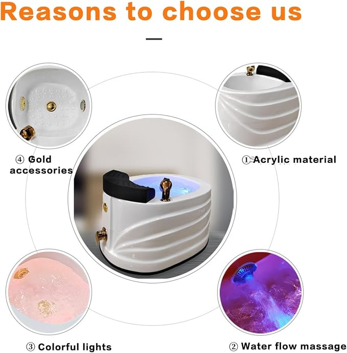 Acrylic Footbath Foot Soak Tub Acrylic Pedicure Sink With Heat And Massage studio view 3
