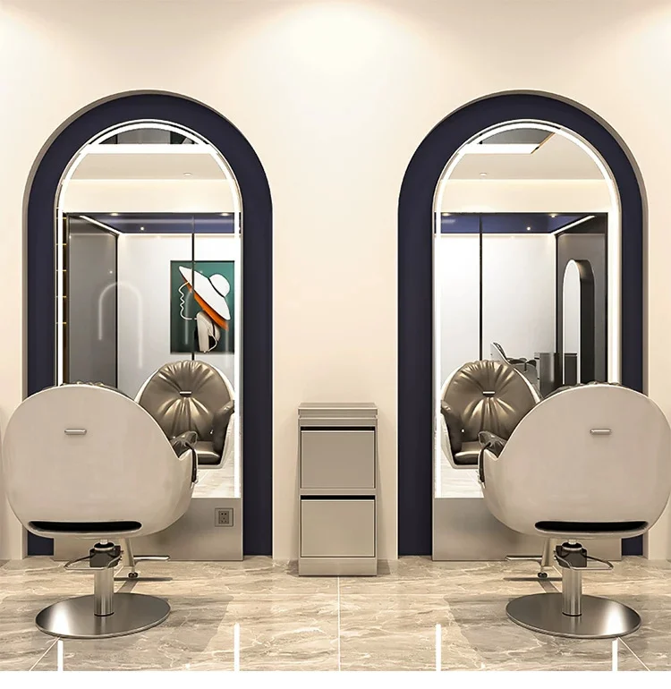 Double sided salon digital mirrors studio view 3