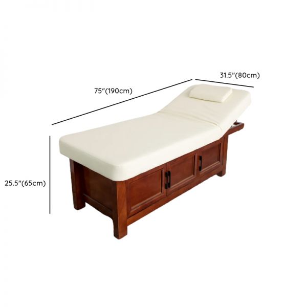 Fixed Height Rectangle Wooden Trestle Base Spa Massage Bed - View 2 - Tessla Equipment Store